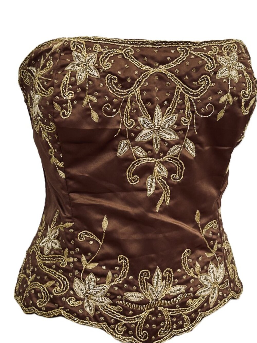 JASDEE Vintage Bustier Corset Hand Work Gotta Thread Embroidery On Satin F3033